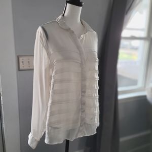 ELLE Women's Large Sheer Long Sleeved Blouse